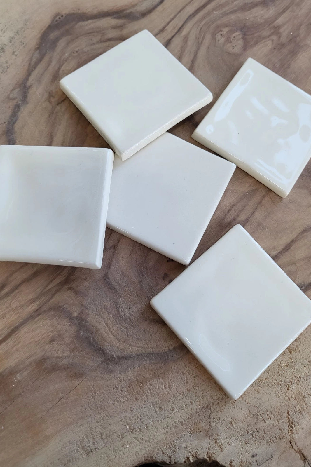 Small earthenware tiles - Solid color- set of 10