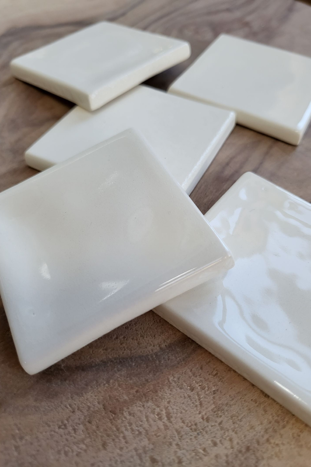 Small earthenware tiles - Solid color- set of 5